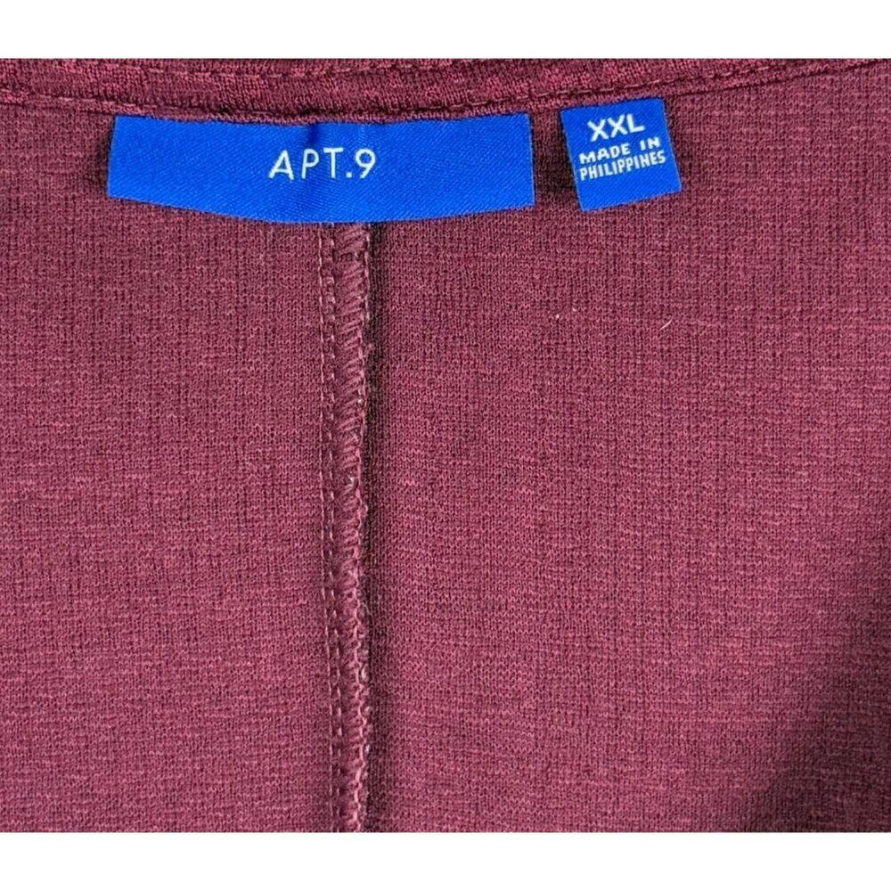 Apt. 9 Women's Bell-Sleeve Shift Dress V-Neck Maroon Size XXL - Picture 2 of 5